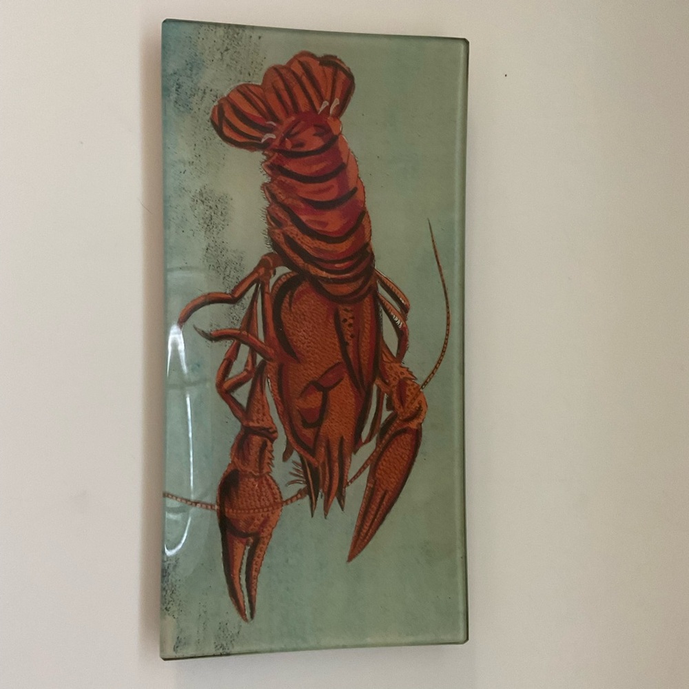 John Derian decoupage under glass LOBSTER tray